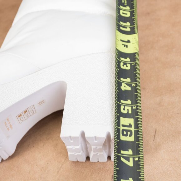 Jeffrey Campbell Wmn Doubt Fabric Puffy White Platform Block Heel Snow Boots 10 - Picture 7 of 9